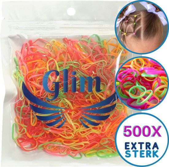 500x gekleurde mini elastiekjes