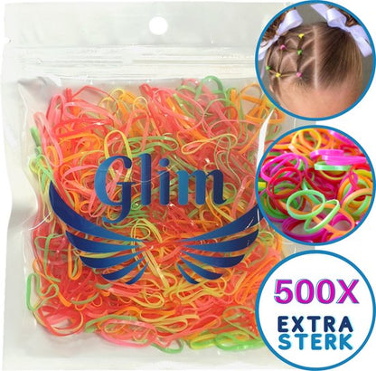 500x gekleurde mini elastiekjes