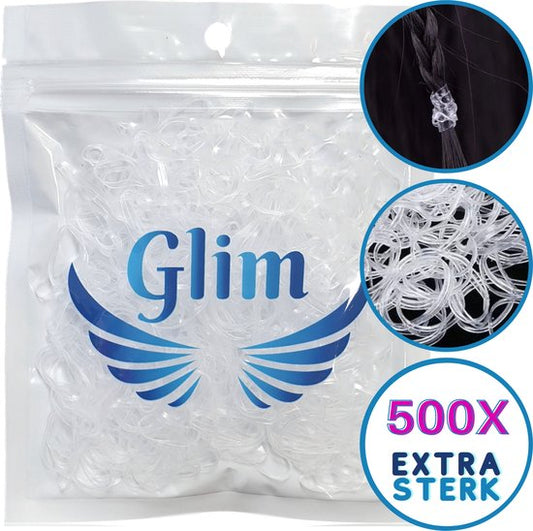 500x Transparant mini elastiekjes