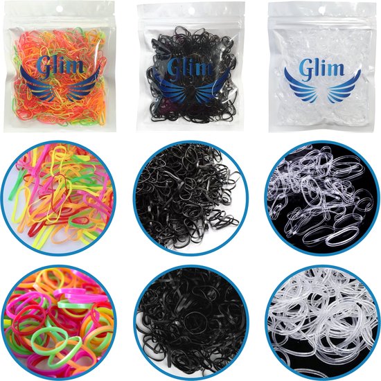 500x Transparant mini elastiekjes
